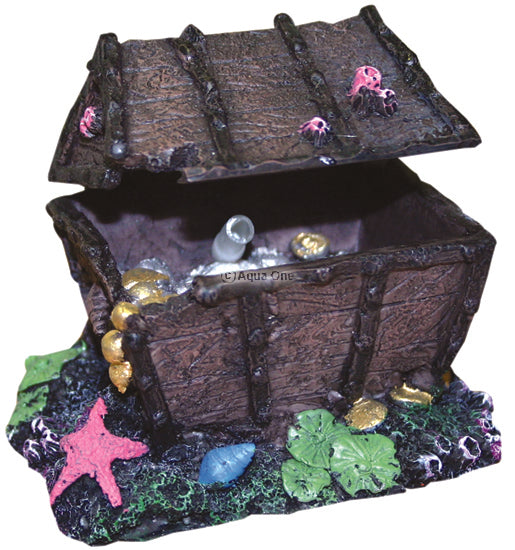 Aqua One Air Operated Treasure Chest on Rock Fish Tank Ornament