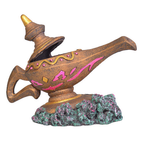 Aqua One Air Operated Magical Genie Wishing Lamp Fish Tank Ornament 14x9x11cm.