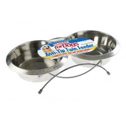 CLASSIC Twin Feed & Dishes, Double Dog Bowl 2x1900ml.