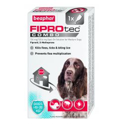Beaphar FIPROtec COMBO Spot On for Dogs. Various Sizes, 1 treatment
