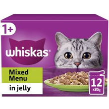 Whiskas 1+ Mixed Menu Adult Wet Cat Food Pouches in Jelly 12pack 85g