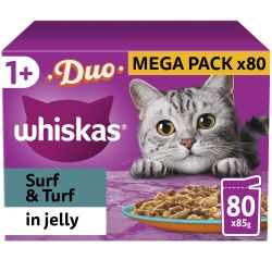 Whiskas Duo Surf & Turf Adult Cat Food in Jelly 12 x 85g. pouches