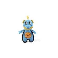Coolpet Trevor Dino with Treat Tummy Dog Toy – Interactive Treat & Squeaky Dinosaur Toy A plush dog toy in the shape of a blue dinosaur with a treat dispenser in its tummy.
