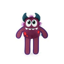 Monster-shaped plush toy on a white background