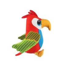 Coolpet Pedro Parrot Dog Toy – Crinkle, Squeaky & Rope Leg Plush Toy Colorful parrot-shaped toy on a white background