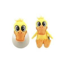 Coolpet Diego Duck & Egg Dog Toy – 2-in-1 Squeaky Plush Dog Toy - Two plush toys of a yellow chick with a white background