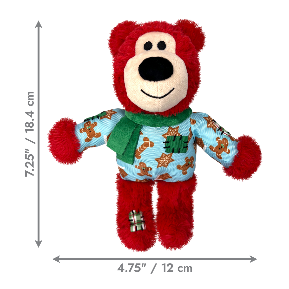 KONG Holiday Wild Knots Bear Dog Toy Red Sm/Md