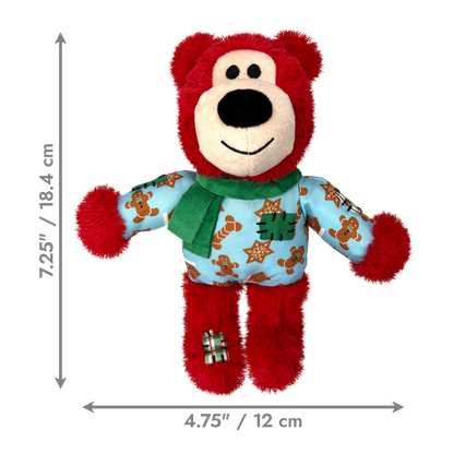 KONG Holiday Wild Knots Bear Dog Toy Red Sm/Md