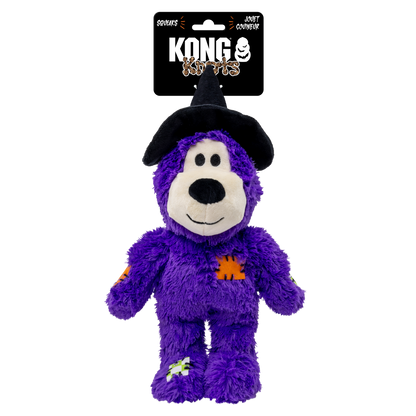 KONG Halloween Wild Knots Witch Bear. Dog Toy Purple Md/Lg