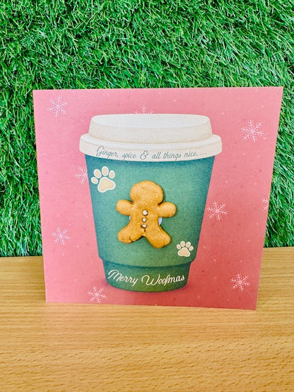 Life Of Riley 'Treatings' Doggy Card - Woofmas - Ginger Spiced Latte