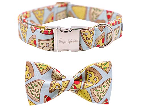 CLEARANCE - Unique Style Paws Pizza Dog Collar & Bow Tie XL