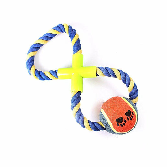 Rope Tug with Tennis Ball Dog Toy