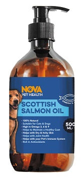 Nova Salmon Oil 500ml. for Healthy Cats & Dogs
