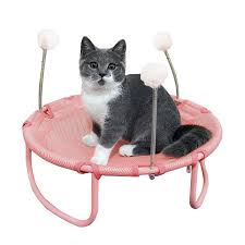 Nockovi Round Elevated Cat Hammock Bed in Pink