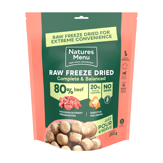Natures Menu Complete Freeze Dried Dog Food 250g. Beef