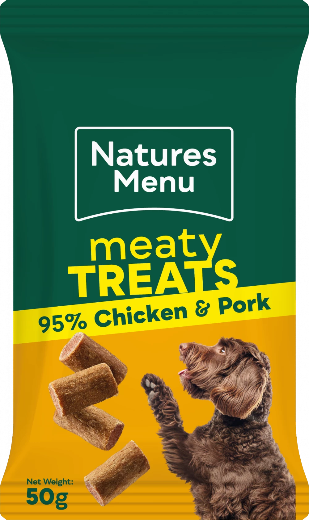 Natures Menu Meaty Treats Chicken & Pork Dog Treats 50g.