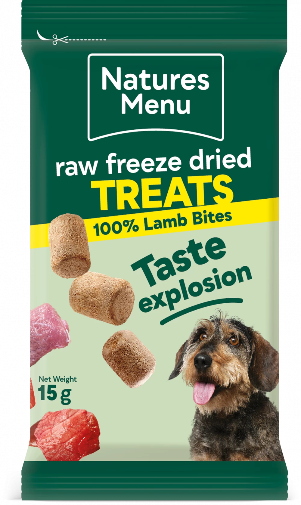 Natures Menu Raw Freeze Dried 100% Lamb Bites Dog Treats 15g.