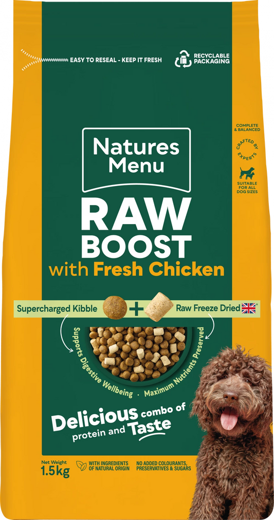 Natures Menu Raw Boost Chicken Dog Food 1.5kg.