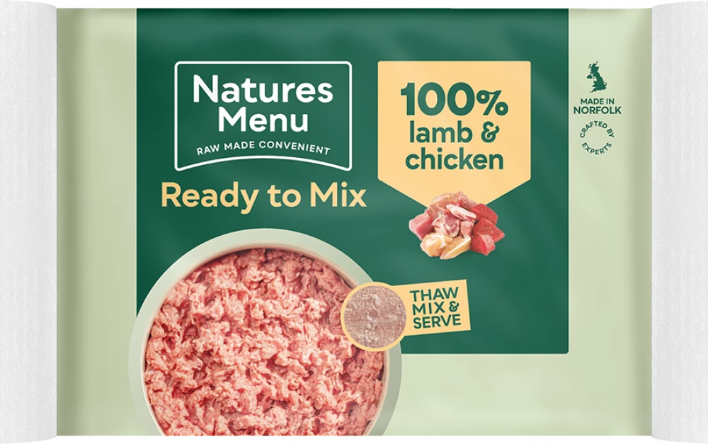 *FROZEN Natures Menu Ready to Mix Block Lamb Dog Food 400g.