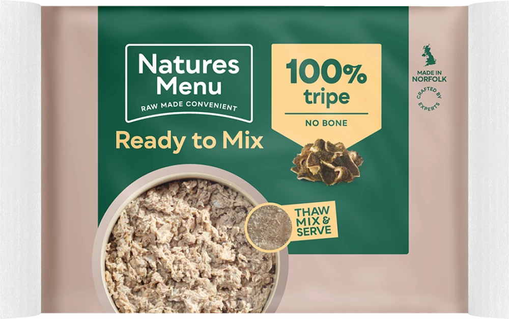 *FROZEN Natures Menu Ready to Mix BlockTripe Dog Food 400g.
