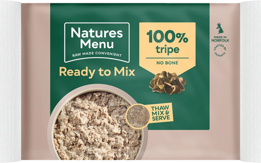 *FROZEN Natures Menu Ready to Mix BlockTripe Dog Food 400g.