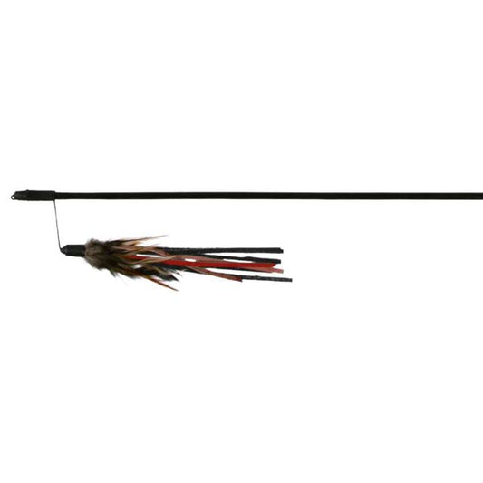 Trixie Playing Rod Cat toy With Leather Straps/Feathers 50cm