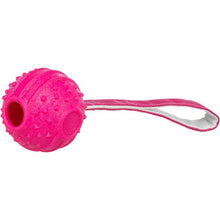 Trixie Dog toy Soft & Strong TPR ball on a strap