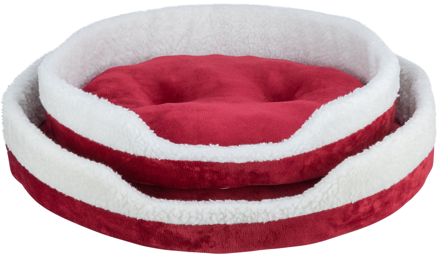 Trixie Christmas Bed Nevio, Round 55x45cm. white/red