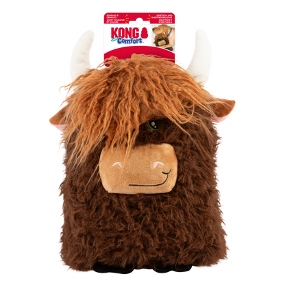 KONG Comfort Jumbo Highland Cow Dog Toy – Assorted – XL