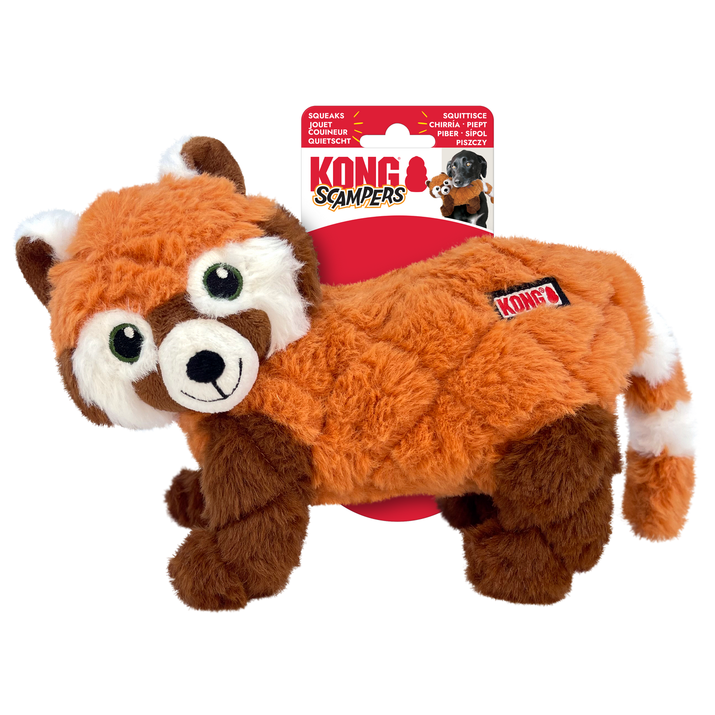 KONG Scampers Red Panda Dog Toy – Medium