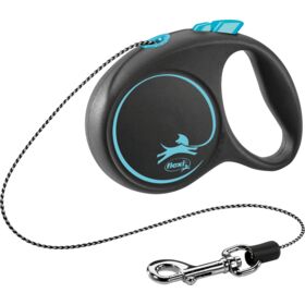 flexi BLACK DESIGN Cord Leash XS 3m. 8kg. Dog Lead Blue