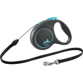 flexi BLACK DESIGN Cord Leash S 5m. 12kg. Dog Lead Blue