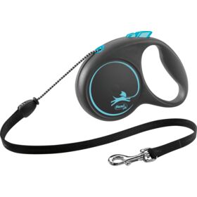 flexi BLACK DESIGN Cord Leash M 5m. 20kg. Dog Lead blue