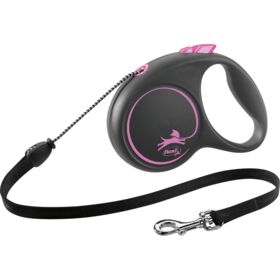 flexi BLACK DESIGN Cord Leash M 5m. 20kg. Dog Lead pink