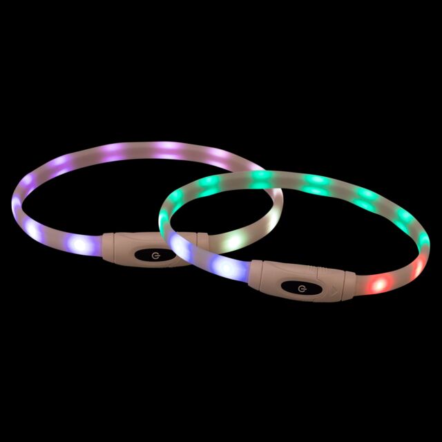 Trixie Flash Light Ring USB Safety Dog Collar multi-colour