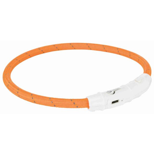 Trixie Flash Light Ring USB For Dogs L-XL Orange