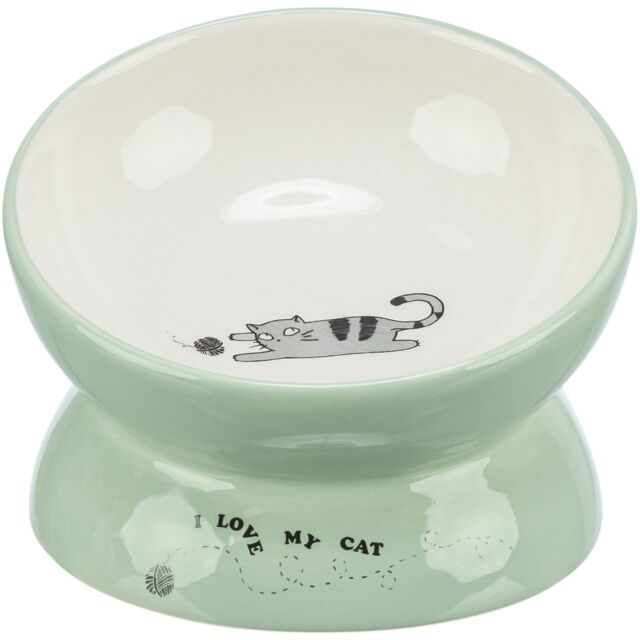 Trixie Ceramic Cat Bowl, Sage/White 0,15l/13cm