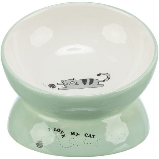 Trixie Ceramic Cat Bowl, Sage/White 0,15l/13cm
