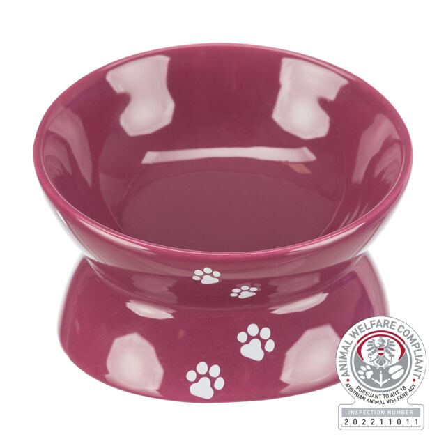 Trixie Elevated Ceramic Cat Bowl 0.15l. 13cm. Berry