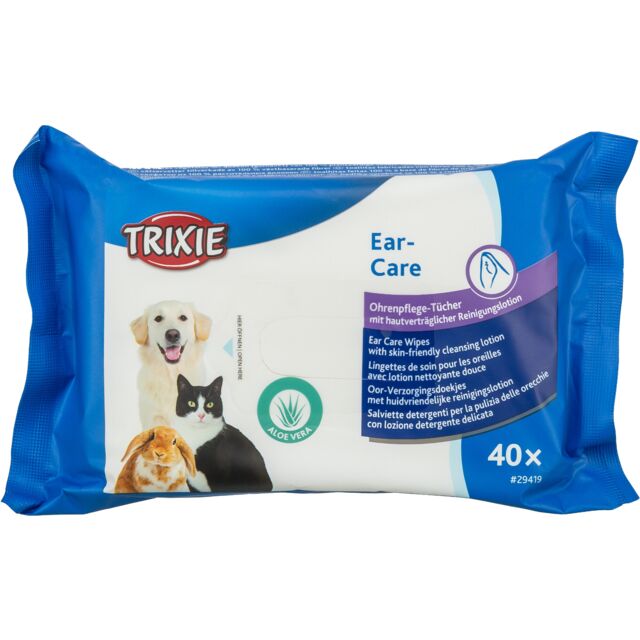 Trixie Ear Care Wipes For Dogs/Cats/Small Animals 40 Pack