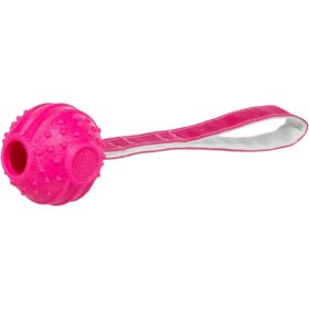 Trixie Soft & Strong Ball On A Strap Dog Toy. Pink