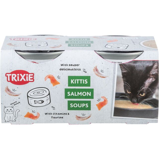 Trixie Kittis Salmon Soup Cat Food 4x80g.