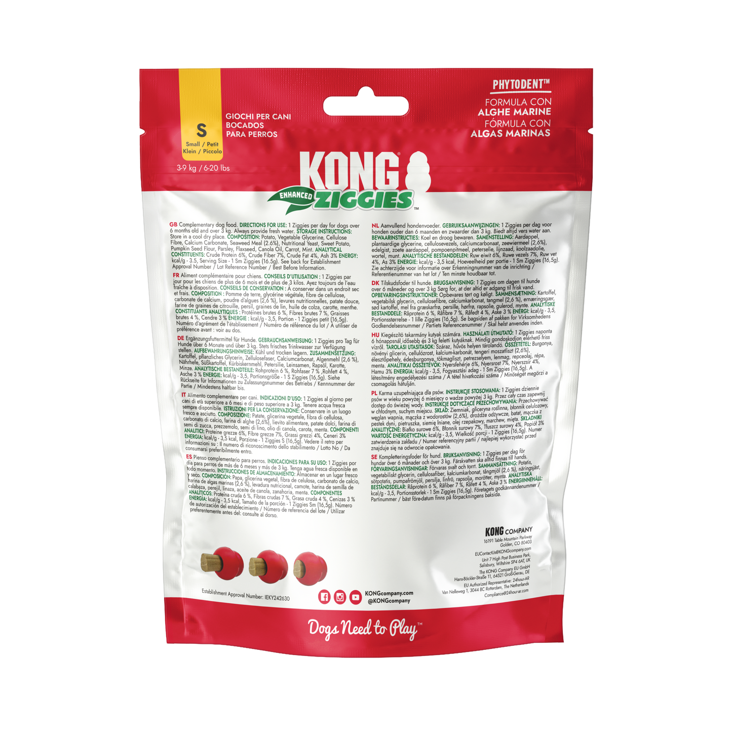 KONG Ziggies Enhanced Dog Treats – Small – 198g