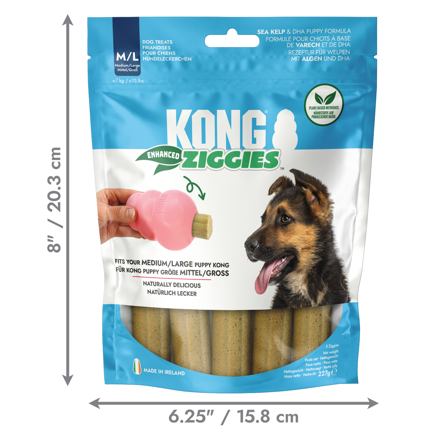 KONG Ziggies Enhanced Puppy Dog Treats – Medium/Large – 227g