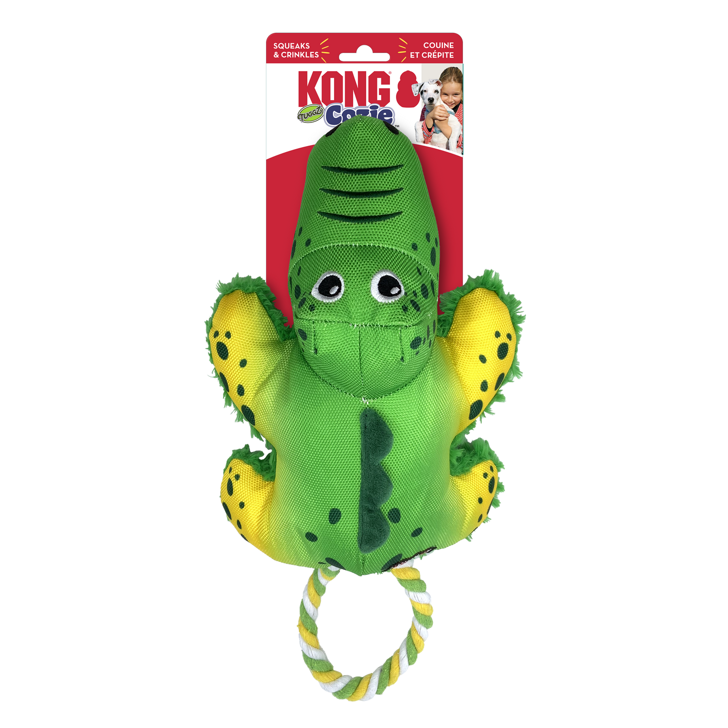 KONG Cozie Tuggz Alligator Dog Toy – Medium/Large