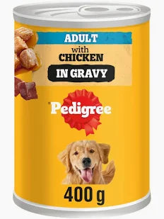 Pedigree Chum Adult with Chicken in Gravy canned Dog Food 400g.