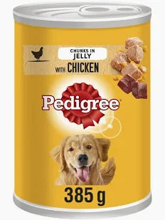 Pedigree Chum Adult with Chicken in Jelly canned Dog Food 385g.