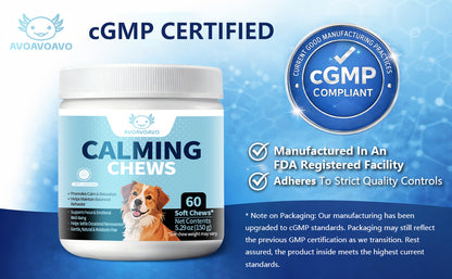 Calming Chews For Dogs. 60 Soft Chews Per Tub.