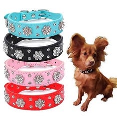 CLEARANCE - Decorative Rhinestone Dog Collar XS Black