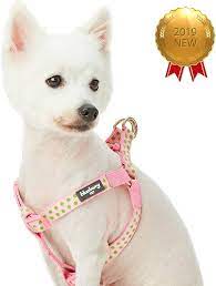 CLEARANCE - Blueberry Pet Dog Harness Baby Pink Polka Dot medium